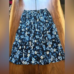Torrid Black and Blue Floral A-Line Skirt